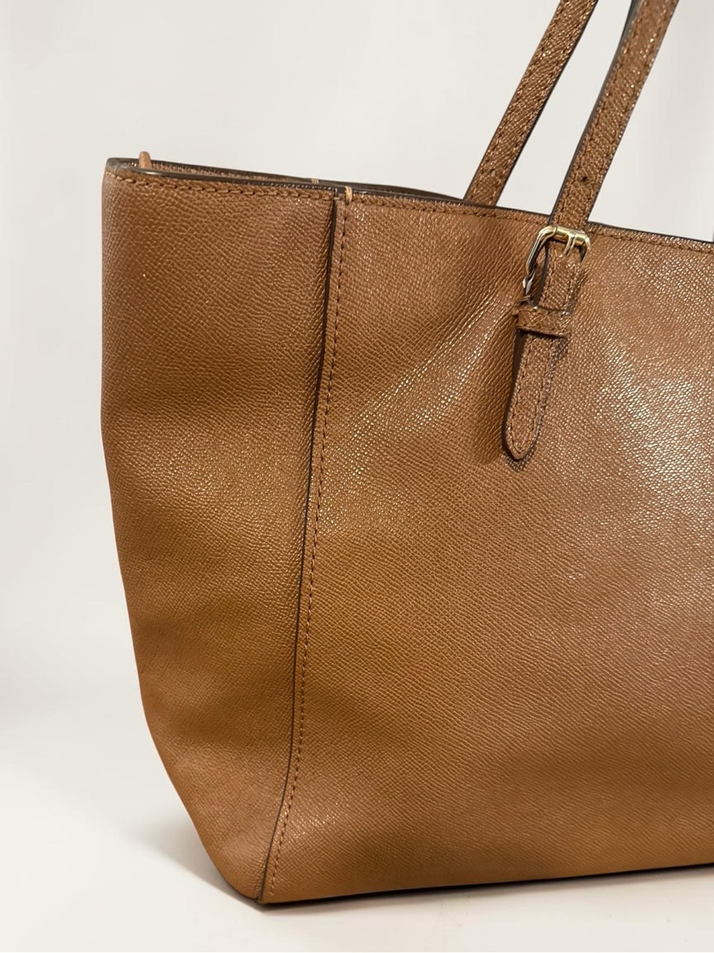 COACH Turnlock Crossgrain Leather Tote Bag Brown Carryall Dust Bag 57443 - Picture 11 of 17